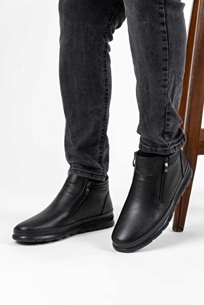 D&M DANİ&MARCA Men's Casual Shoes Boots Bootie, Soft Comfortable Comfort, Orthopedic Double Zipper, Genuine Leather