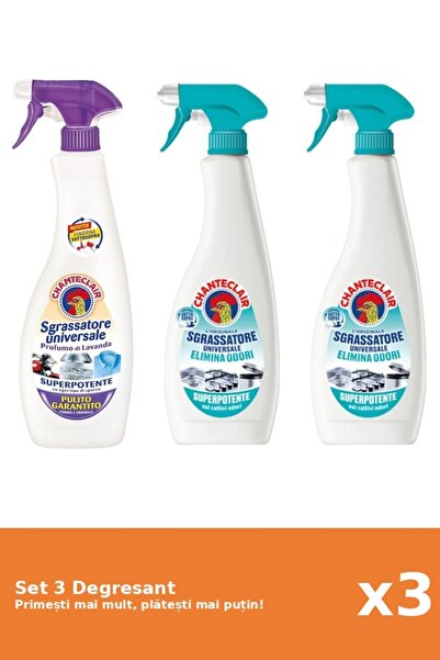Chanteclair Set of 3 Chanteclair Degreaser: 1x White Musk, 2x Anti-Odor