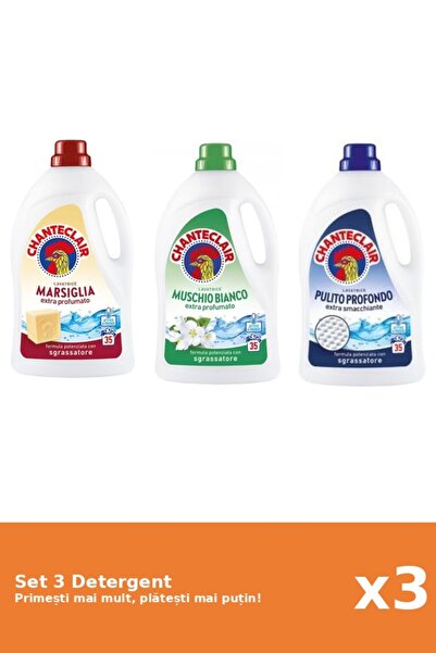 Chanteclair Set 3 Detergent Chanteclair: 1x Marsilia, 1x Mosc Alb, 1x Clasic