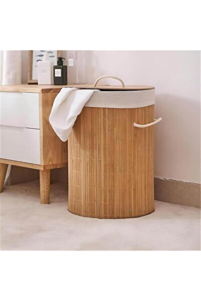 SPR برميل غسيل Natural Bamboo Laundry Hamper with Lid & Rope Handles