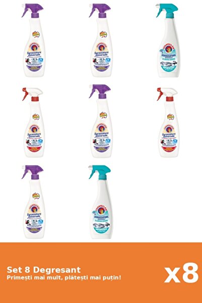 Chanteclair Set 8 Chanteclair Degreaser: 3x White Musk, 1x Lavender, 2x Antio...