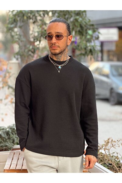 manch collection Jumătate de pescar basic din material subțire Swea tricou Negru