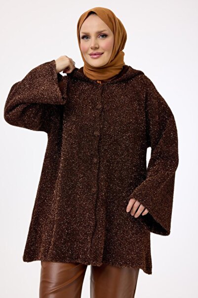 My City 51208 - Stylish Comfortable Silvery Hooded Women's Knitwear Jacket