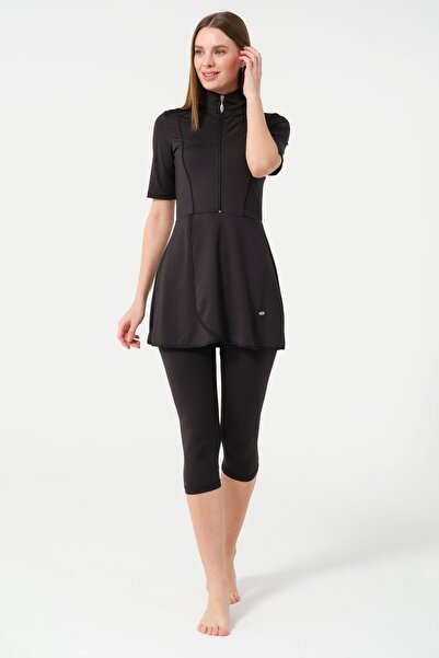 YUYİ Tesmay Quick Dry Lycra Swimwear Fabric Short Sleeve Women's Legging Swimsuit