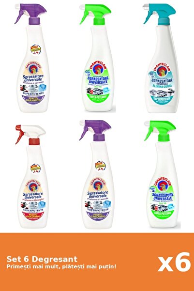 Chanteclair Set of 6 Chanteclair Degreaser: 1x White Musk, 2x Lemon, 1x Anti-...