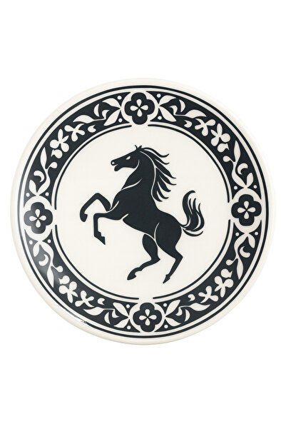 Motiff 15 cm Porcelain Plate with Horse Figure