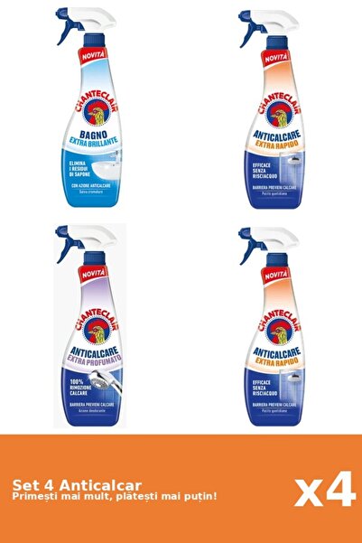 Chanteclair Set of 4 Chanteclair Anti-limescale: 1x Shine, 2x Rapid, 1x Scented