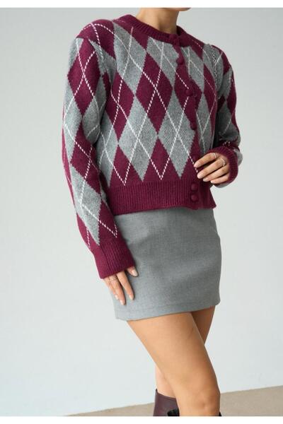 Serpirella Butik Baklava Pattern Cardigan