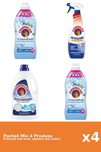 Chanteclair Set 4 Chanteclair Mix: 2 Conditioner (Lotus), 1 Anti-limescale (Rapid), 1 Detergent (Classic)