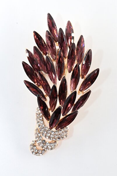 KEEBA Asaletin imzası Söğüt yaprağı broş Elmas Kesim Gold Dallı Kristal Taşlı Kadın Yaka iğnesi çiçek broş