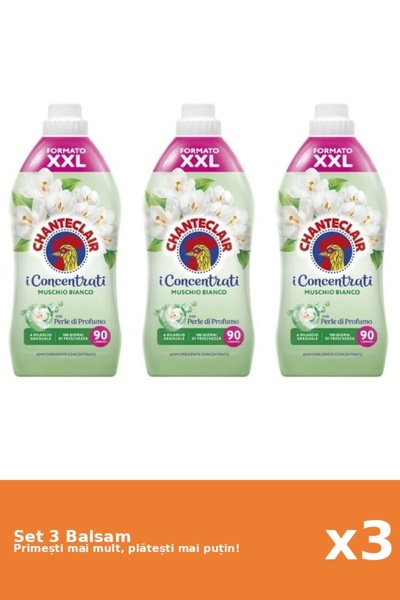 Chanteclair Set of 3 White Musk Conditioner, 1800 ml