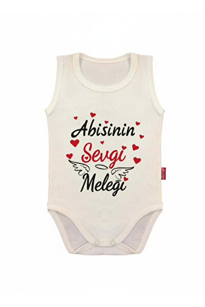 Babix Unisex Baby Cream Bodysuit with the Inscription'Angel of Love' and Snap...