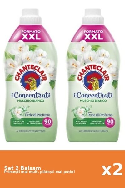 Chanteclair Set 2 White Musk Conditioner, 1800 ml