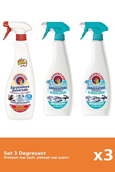Chanteclair Set of 3 Chanteclair Degreaser: 1x Marseille, 2x AntiMiros