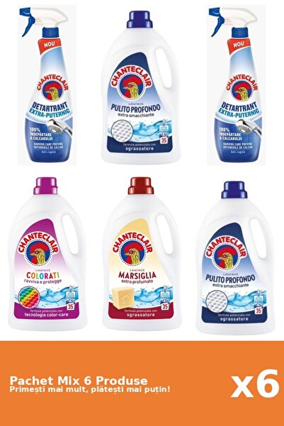 Chanteclair Set 6 Mix Chanteclair: 2 Anticalcar (Puternic), 4 Detergent (Clas...
