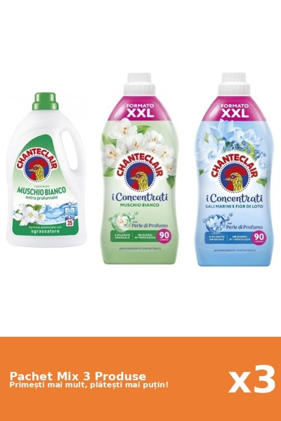 Chanteclair Set 3 Mix Chanteclair: 1 Detergent (Mosc Alb), 2 Balsam (Lotus, Mosc Alb)