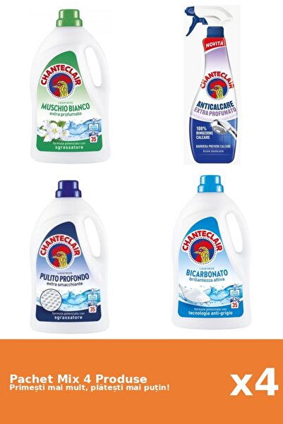 Chanteclair Set 4 Mix Chanteclair: 3 Detergent (Bicarbonat, Clasic, Mosc Alb)...