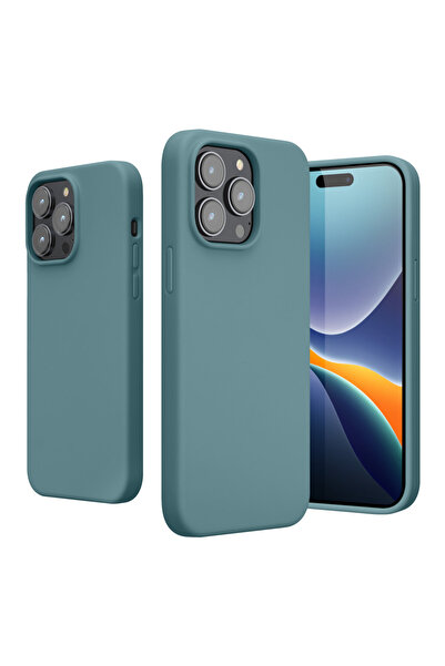 KWmobile Case for Apple iPhone 14 Pro Max, Silicone, Green, 59074.207