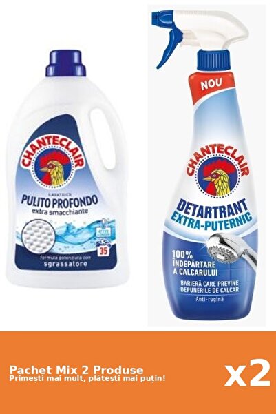 Chanteclair Set 2 Mix Chanteclair: 1 Detergent (Clasic), 1 Anticalcar (Puternic)
