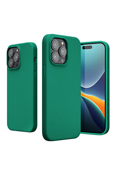 KWmobile Case for Apple iPhone 14 Pro Max, Silicone, Green, 59074.142