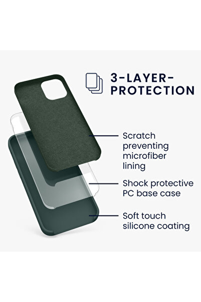 KWmobile Case for Apple iPhone 12 Mini, Silicone, Green, 52640.171