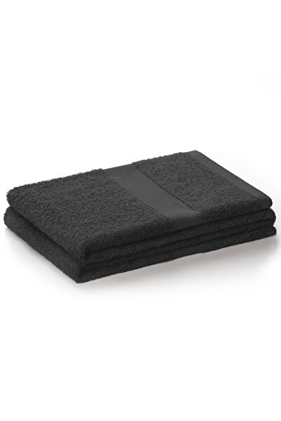 Deco King Bath towel with embroidered cotton border, 425 g/m2, Bamby, 70 x 140 cm, dark grey