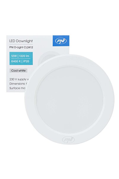 PNI LED ceiling light D-Light CL2412 12W, round 16.7 cm, 6400K
