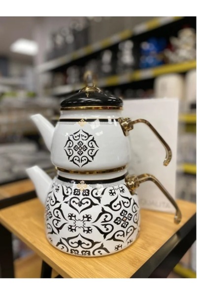 ACAR Qualita Alt-Üst Enamel Thea Model Teapot