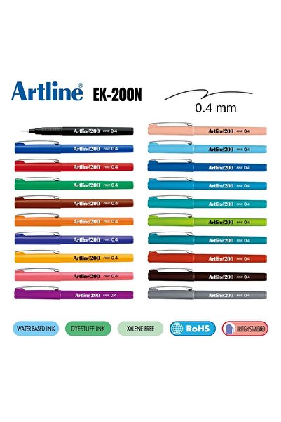artline 200 Fineliner 0.4mm Ince Uçlu Yazı ve Çizim Kalemi Pembe