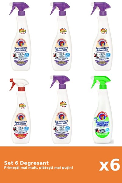 Chanteclair Set of 6 Chanteclair Degreaser: 4x White Musk, 1x Marseille, 1x L...