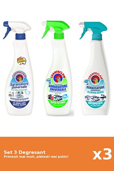 Chanteclair Set of 3 Chanteclair Degreaser: 1x Bicarbonate, 1x Lemon, 1x Anti...