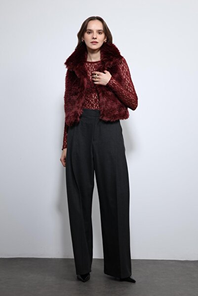 Antioch Burgundy Plush Look Vest