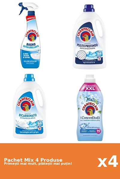 Chanteclair Set 4 Mix Chanteclair: 1 Anticalcar (Stralucire), 2 Detergent (Bi...