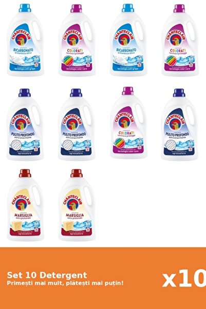 Chanteclair Set of 10 Chanteclair Detergent: 2x Bicarbonate, 3x Color, 3x Classic, 2x Marseille