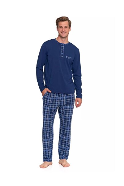 MORAJ Men's plaid pajamas with buttons