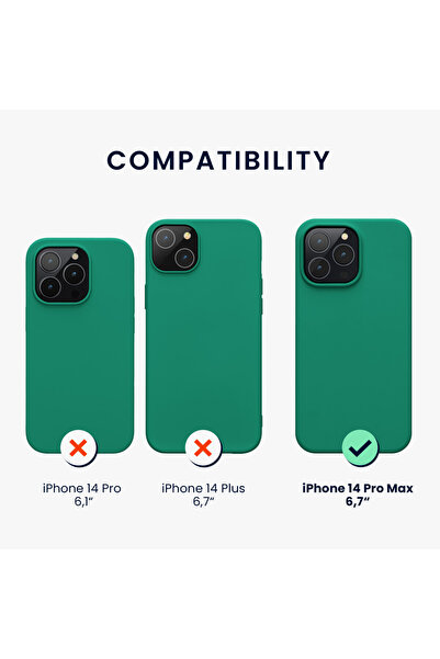 KWmobile Case for Apple iPhone 14 Pro Max, Silicone, Green, 59074.142