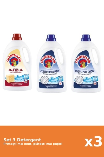 Chanteclair Set 3 Detergent Chanteclair: 1x Marsilia, 2x Clasic