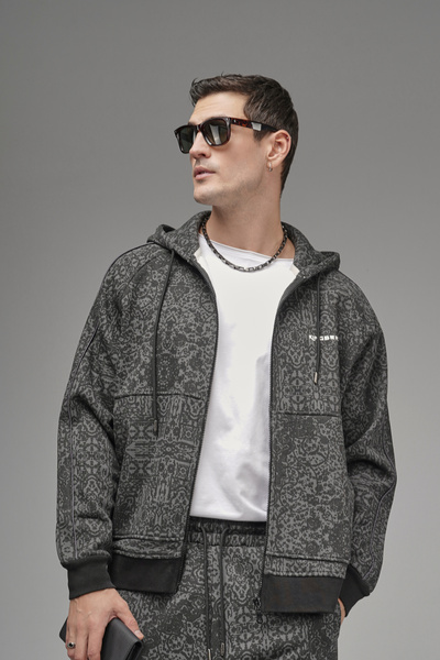 Butik Trend Biz Ethnic Patterned Hooded Piece Set