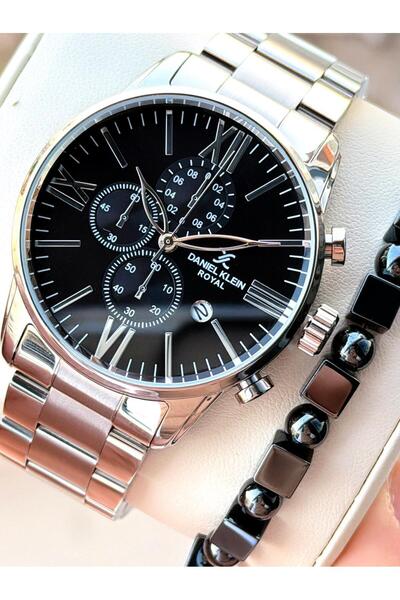 Daniel Klein Men's Wristwatch 30 Meters Water Resistant Steel Band + Bracelet Gift Vs.Blkt.0719