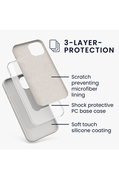 KWmobile Case for Apple iPhone 13, Silicone, Gray, 55878.96