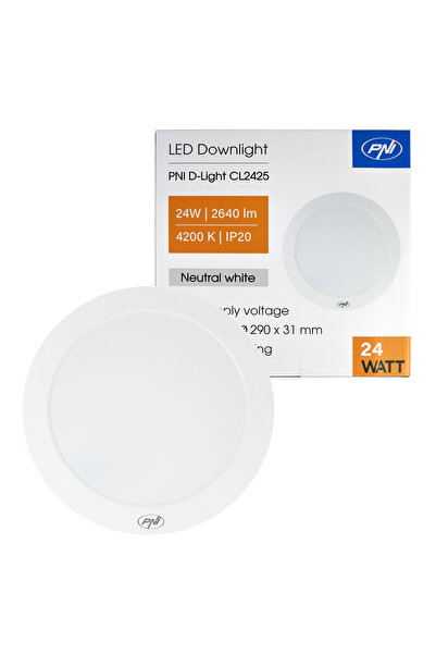 PNI LED ceiling lamp D-Light CL2425 24W, round 29 cm, 4200K