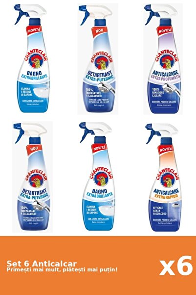 Chanteclair Set 6 Anticalcar Chanteclair: 2x Stralucire, 2x Puternic, 1x Parfumat, 1x Rapid