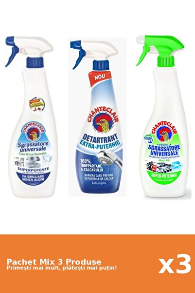 Chanteclair Set 3 Mix Chanteclair: 2 Degresant (Bicarbonat, Lamaie), 1 Antica...