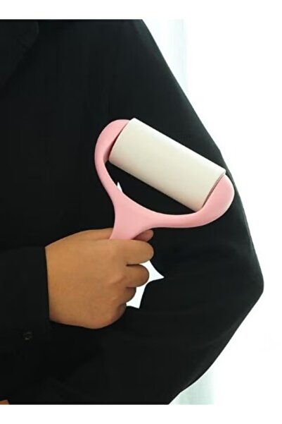 Generic Lint and hair remover, pink color with replaceable adhesive rollers, for clothes and fabrics