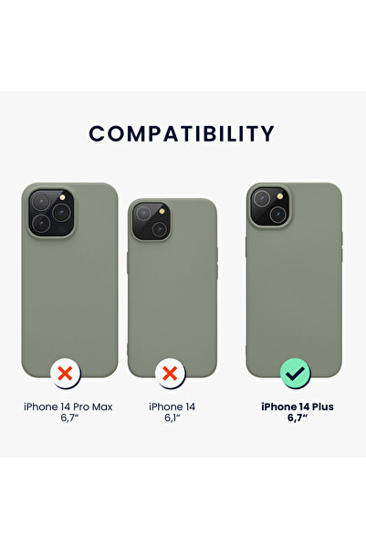 KWmobile Case for Apple iPhone 14 Plus, Silicone, Green, 59076.172