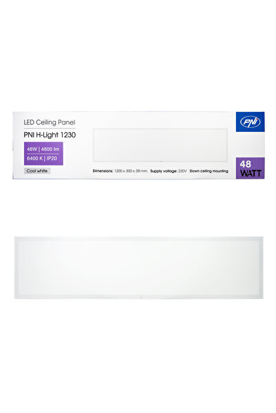 PNI LED panel H-Light 1230 48W, 1200x300mm, 4800lm, 6400K