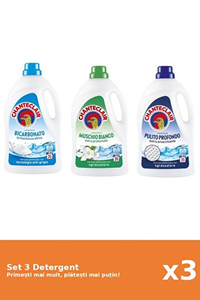 Chanteclair Set 3 Detergent Chanteclair: 1x Bicarbonat, 1x Mosc Alb, 1x Clasic