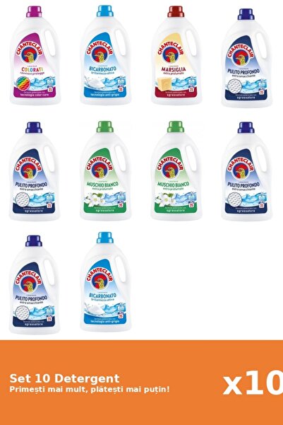 Chanteclair Set 10 Detergent Chanteclair: 1x Color, 2x Bicarbonat, 1x Marsilia, 4x Clasic, 2x Mosc Alb