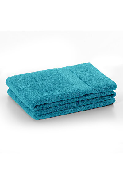 Deco King Bath towel with simple border, 100% cotton, 525 g/m2, Marina, 30 x 50 cm, turquoise