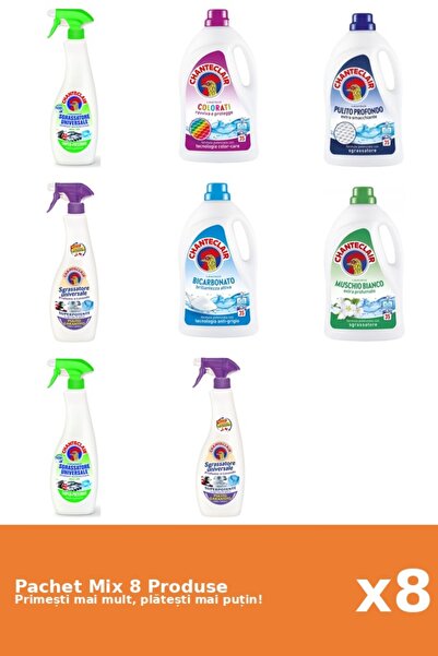 Chanteclair Set 8 Mix: 4 Degresant (Lamaie, Mosc Alb), 4 Detergent (Bicarbona...